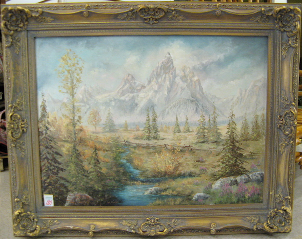 Appraisal: WILLY GISIN OIL ON MASONITE Swiss - Mountain landscape in