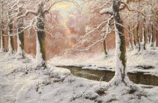 Appraisal: Joseph Dande oil Joseph Dande Hungarian - - Winter Landscape