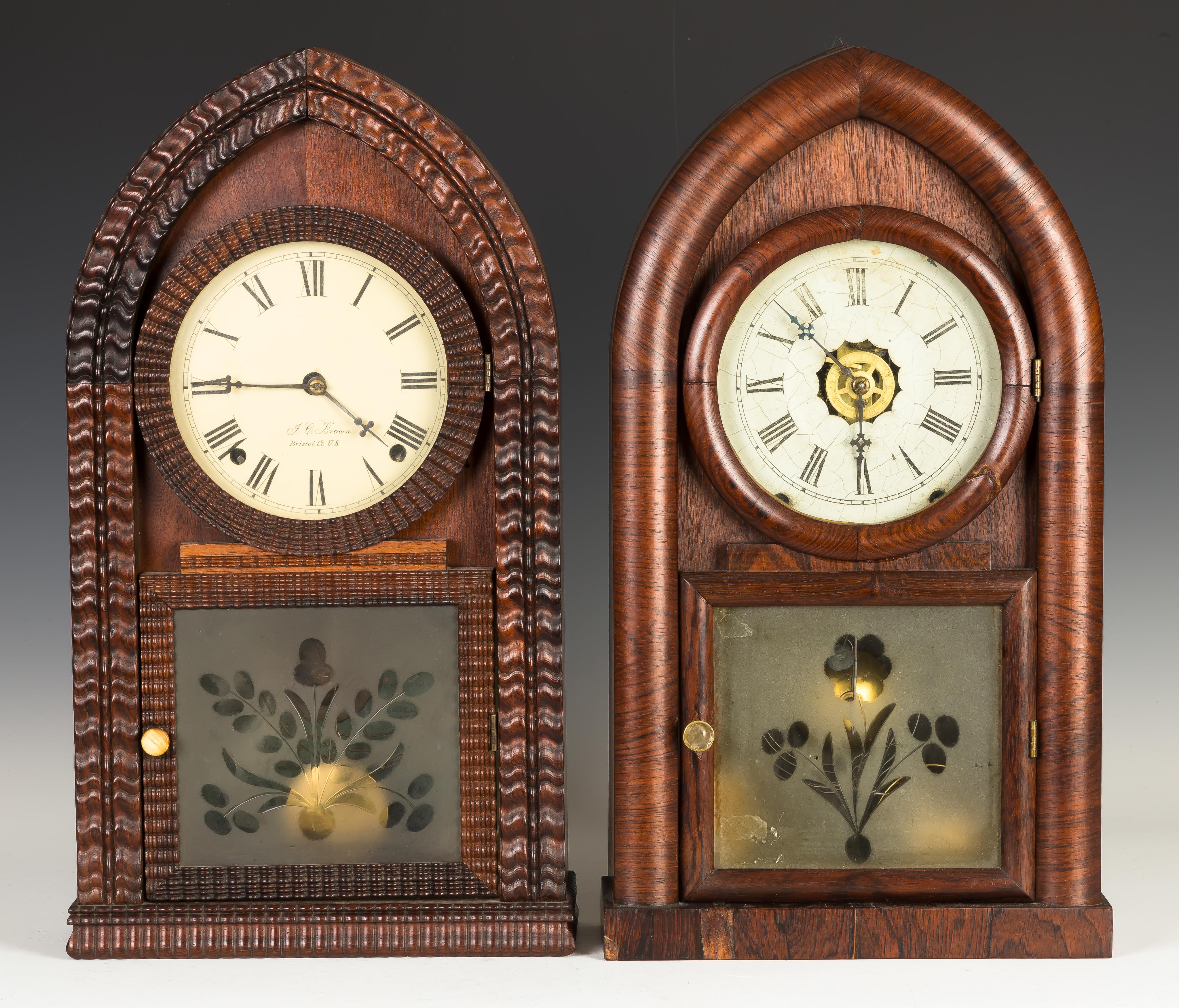 Appraisal: J C Brown Ripple Front Beehive Shelf Clock Rosewood case