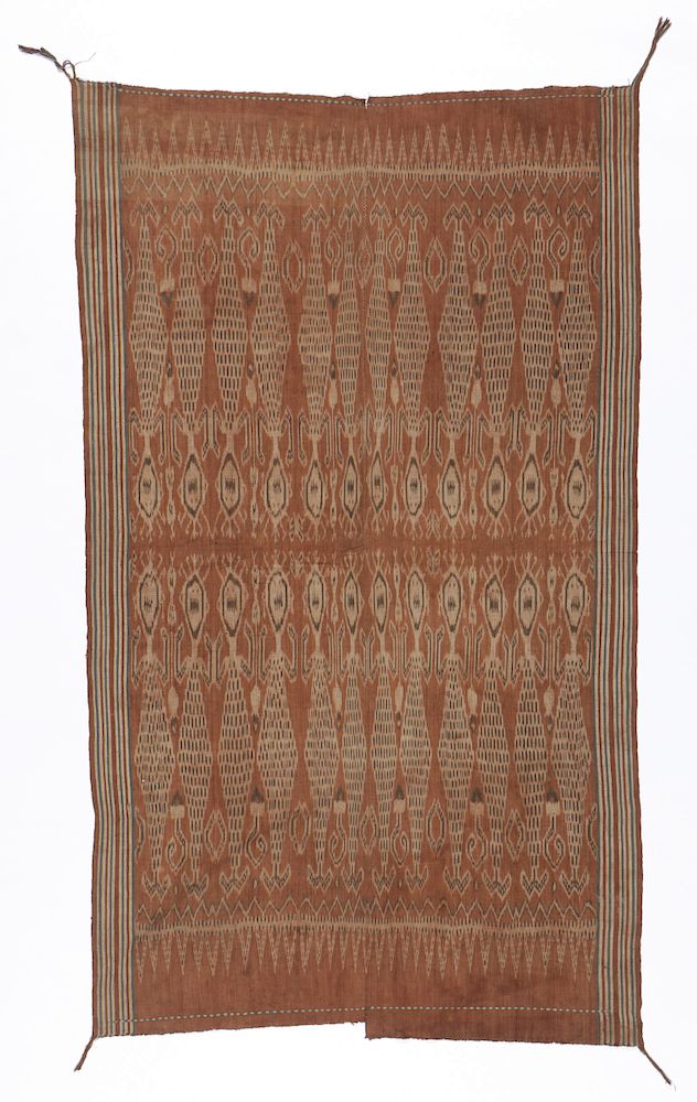 Appraisal: Antique Pua Kombu Ceremonial Ikat Textile Highly detailed Pua kombu