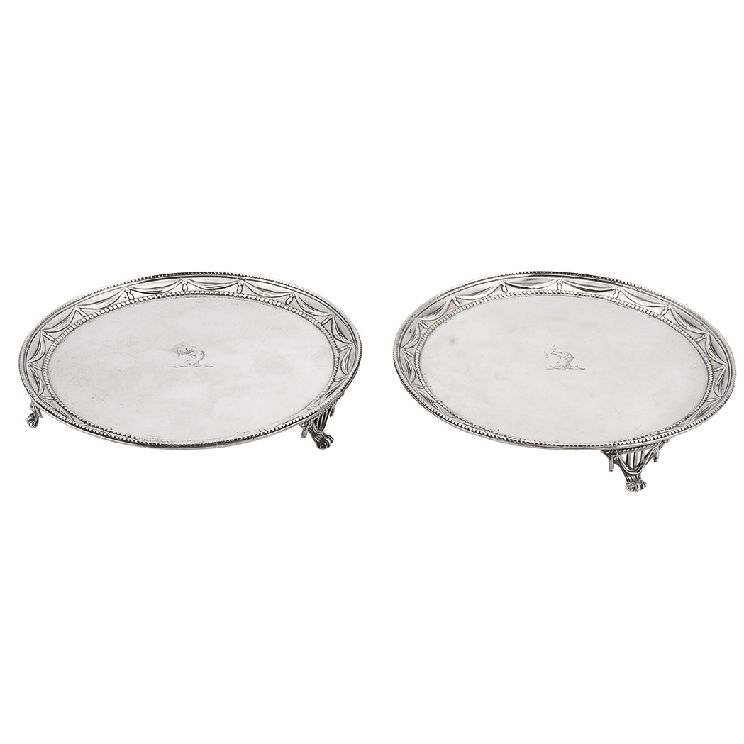 Appraisal: Pair of George III Silver Salvers Hester Bateman London circa