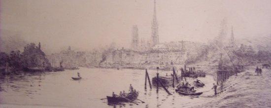 Appraisal: William Lionel WyllieRouenartist's proof etching cm x cm x