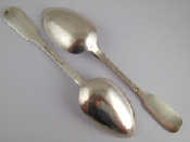 Appraisal: A pair of Russian silver tablespoons with Hebrew initials Workmaster