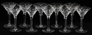 Appraisal: CUT CRYSTAL MARTINI GLASSES PIECES CUT CRYSTAL MARTINI GLASSES PIECES