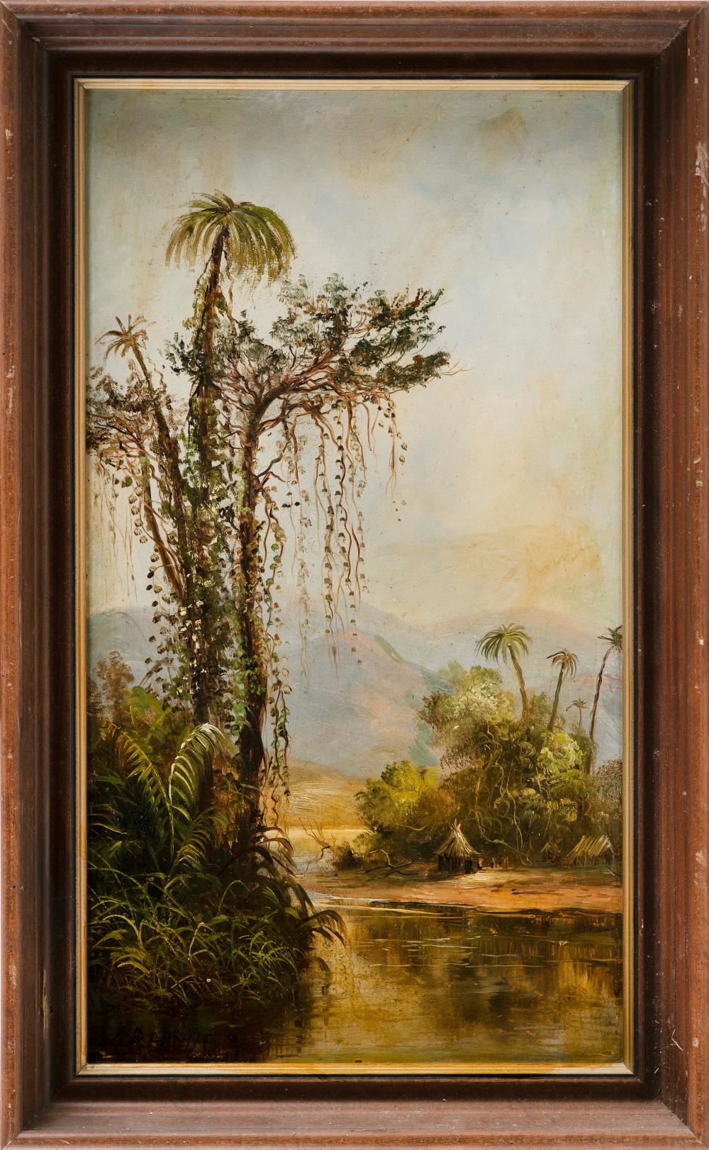 Appraisal: EDMUND DARCH LEWIS PENNSYLVANIA - TROPICAL LANDSCAPE OIL ON BOARD