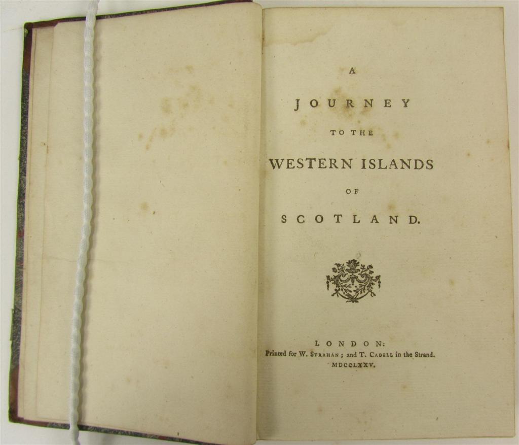 Appraisal: Johnson Samuel A journey to the Western islands of Scotland