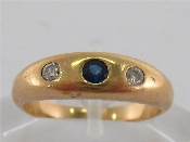 Appraisal: A sapphire and diamond ring the central rub over set