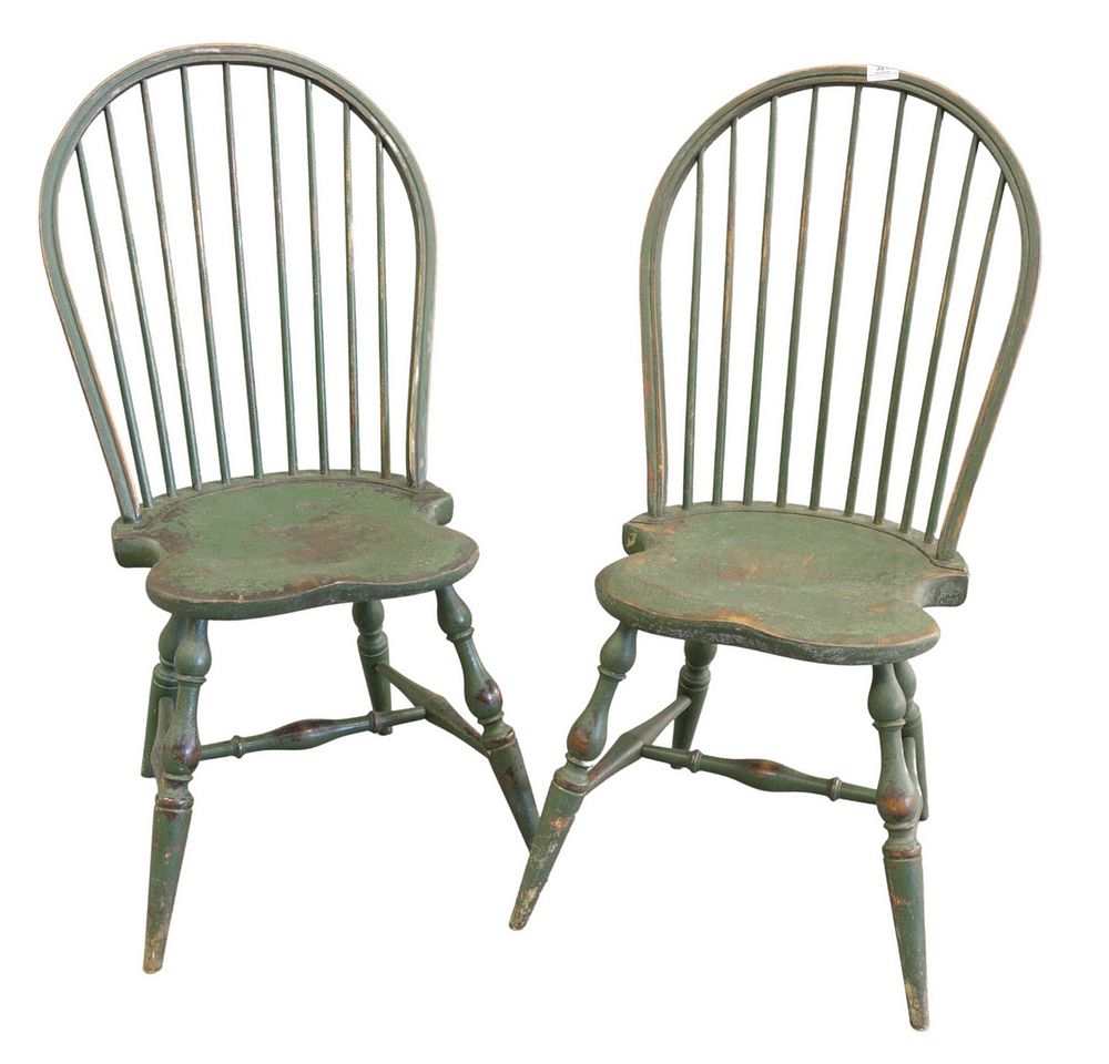 Appraisal: Set of Five Custom Windsor Style Side Chairs in green