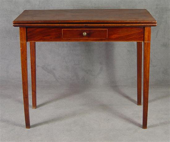 Appraisal: English Mahogany Card Table Circa Molded flip top above inlaid