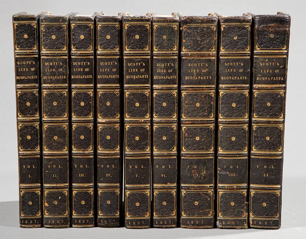 Appraisal: Leather Bindings Scott's Life of Napoleon volumes gilt tooled