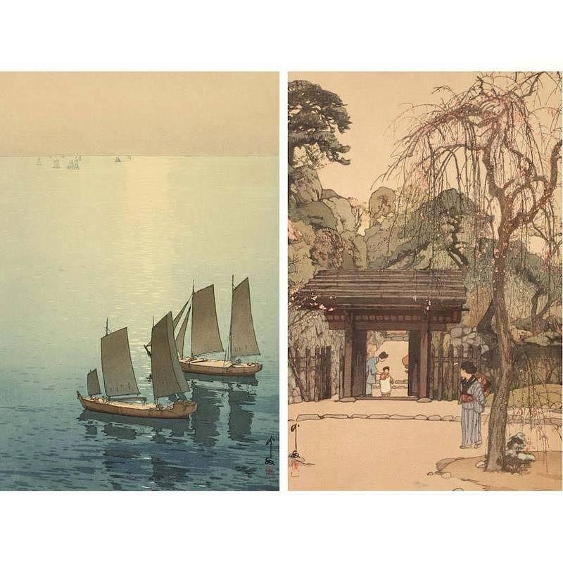 Appraisal: Hiroshi Yoshida - Two Japanese Woodblocks the first is inscribed