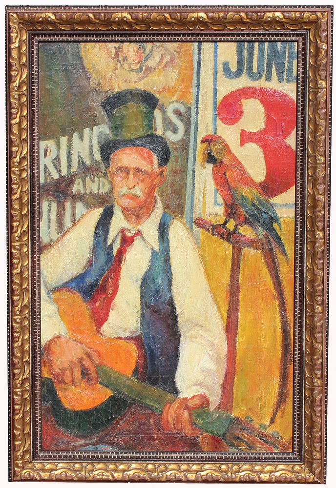 Appraisal: Painting of Performer at Ringling Brothers Circus Painting of Performer