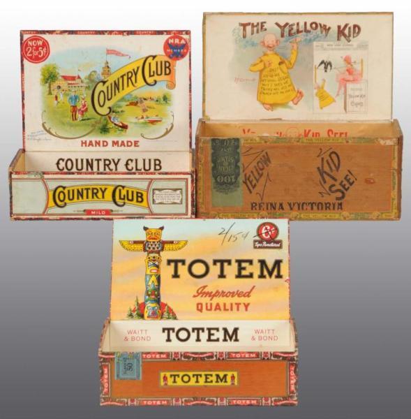 Appraisal: Lot of Wooden Cigar Boxes Description Includes a very desirable