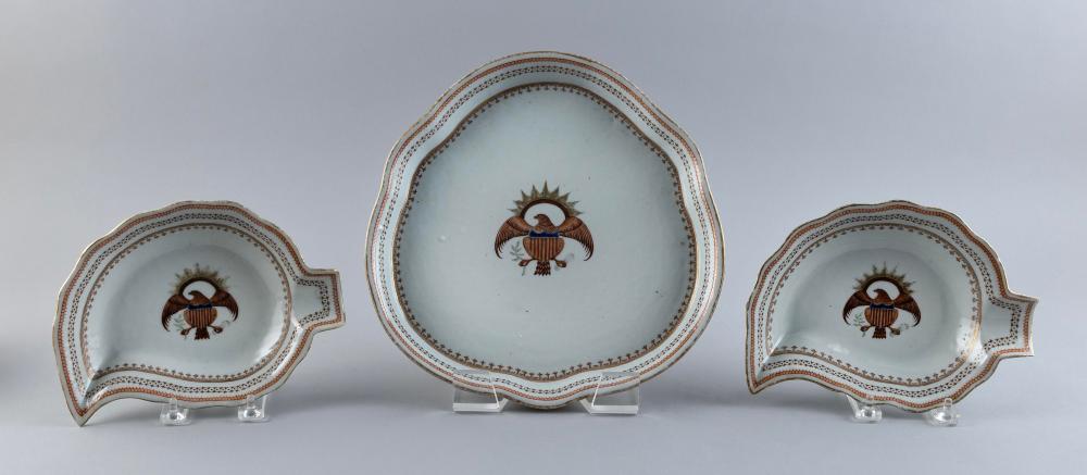 Appraisal: THREE PIECES OF CHINESE EXPORT ARMORIAL PORCELAIN TH TH CENTURY