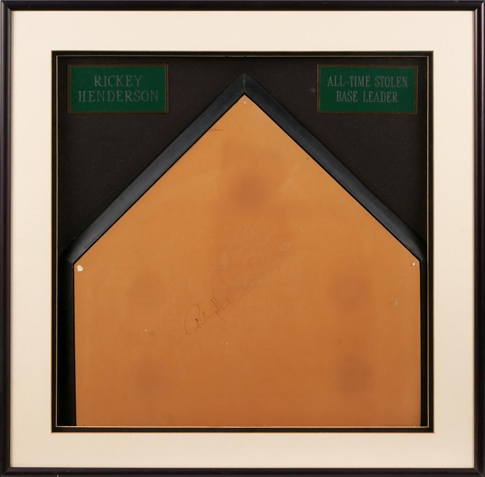 Appraisal: RICKY HENDERSON SIGNED HOME PLATEAll Time Stolen Base Leader framed