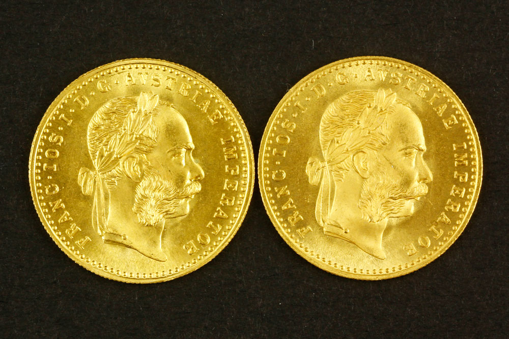 Appraisal: - Austrian Ducat Gold Coins Lot of two Austrian Ducat