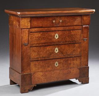 Appraisal: French Burled Elm Restauration Commode th c t French Burled