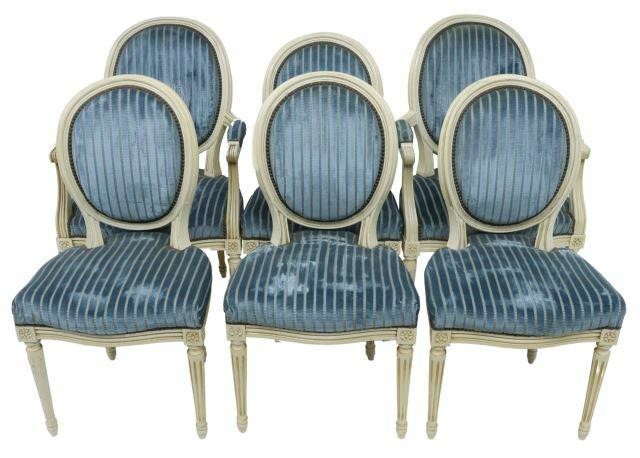 Appraisal: lot of French Louis XVI style dining chairs early th