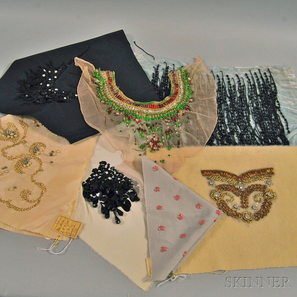 Appraisal: Seven Beaded Swatches Collars and Dickeys Anea Tonegatti and Norman