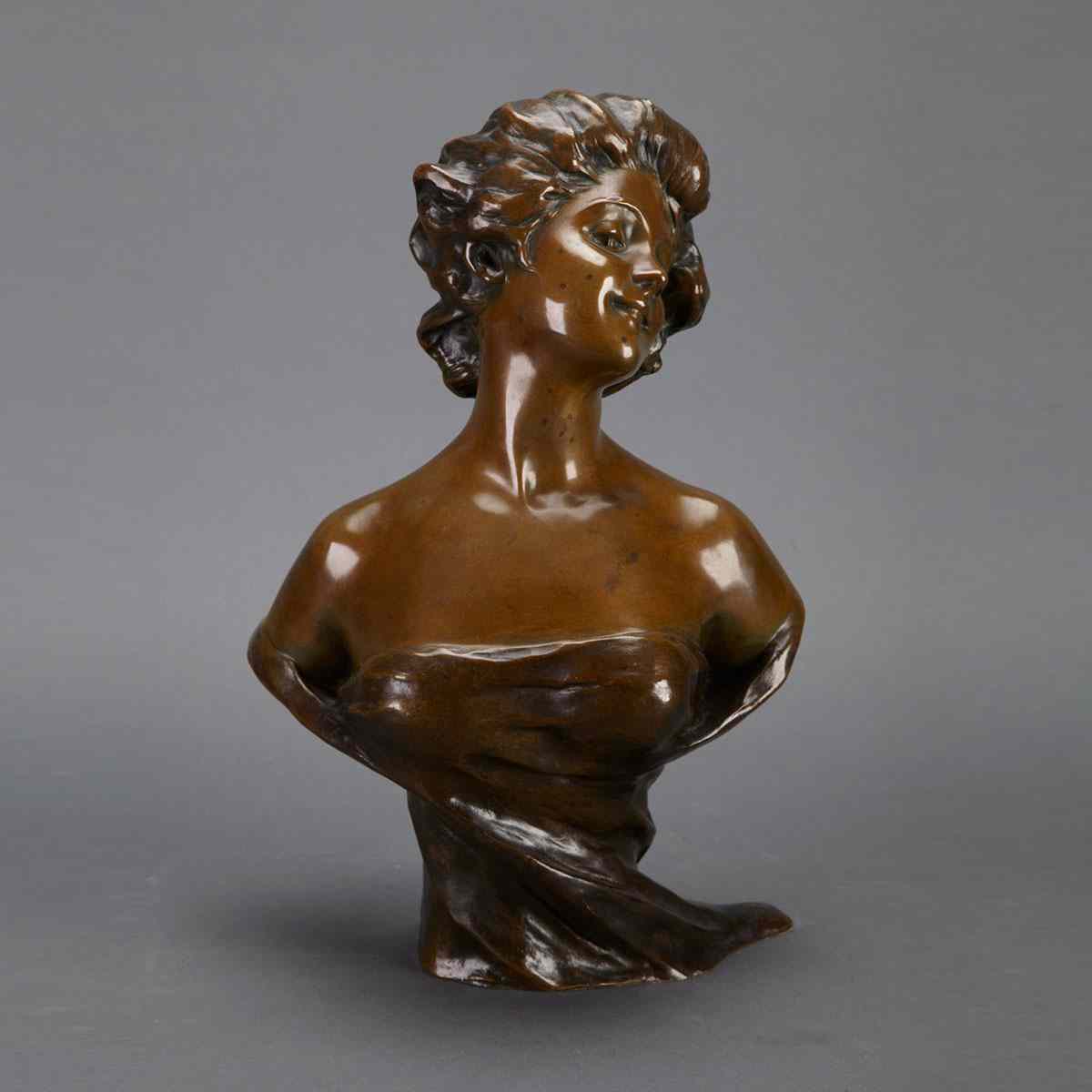 Appraisal: George van der Straeten BELGIAN - BUST OF A YOUNG