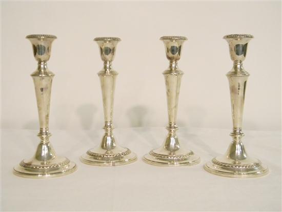 Appraisal: Set of four Gorham weighted base sterling '' candlesticks