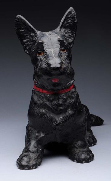 Appraisal: Cast Iron Oversize Sitting Scottie Dog Doorstop Made by Hubley