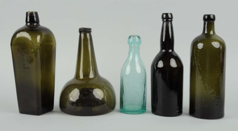 Appraisal: Lot of Bottles Three bottles in this group are olive