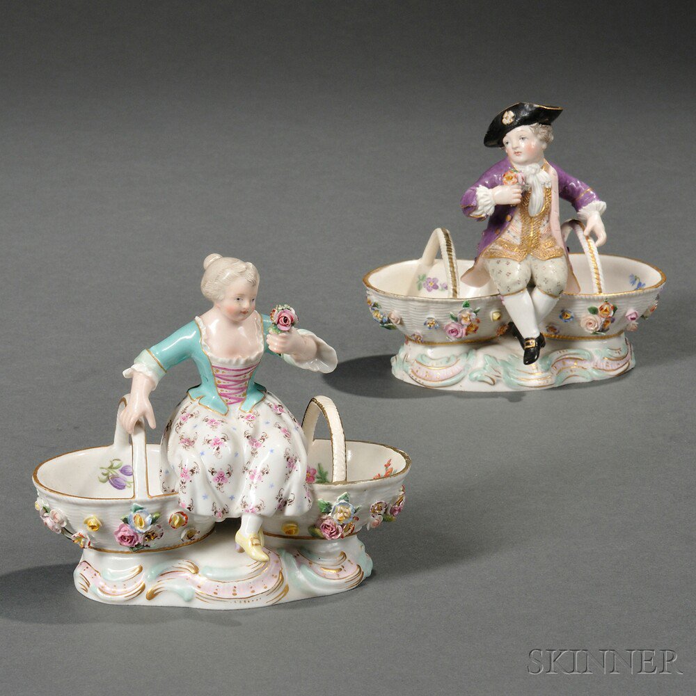 Appraisal: Pair of Meissen Porcelain Figures Germany th early th century