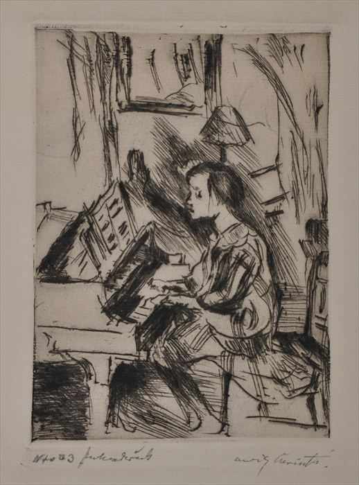 Appraisal: LOVIS CORINTH - TWO FIGURAL STUDIES Etchings x in and