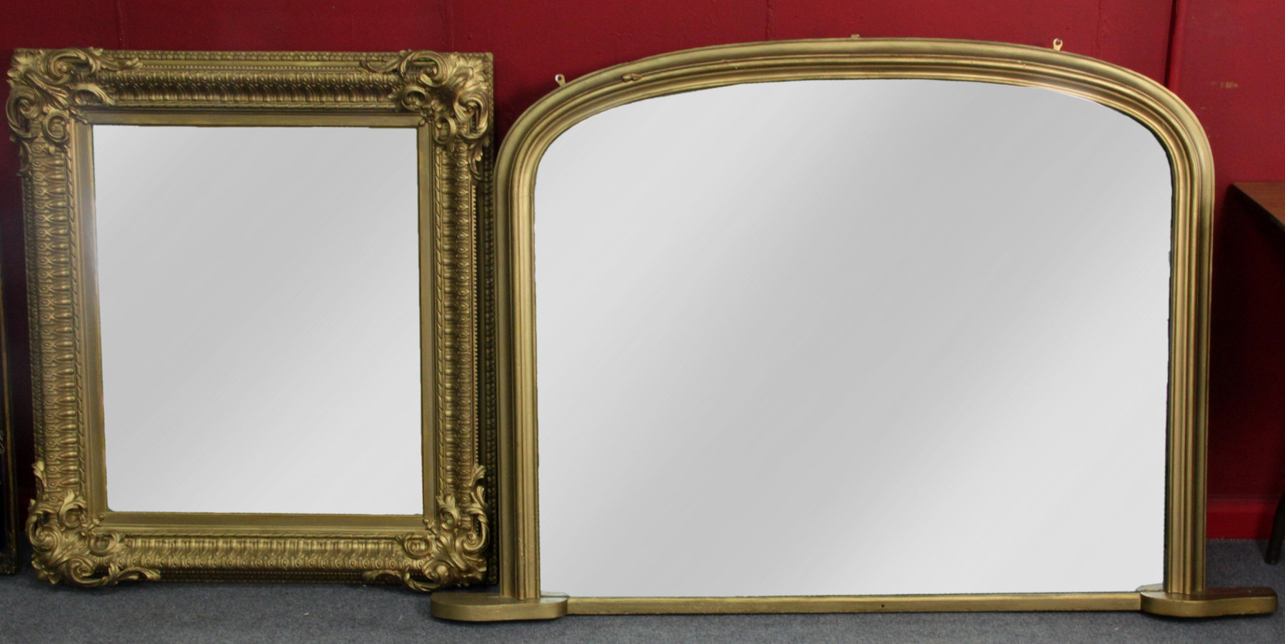 Appraisal: A Victorian arch-top overmantel mirror in a gilded frame and