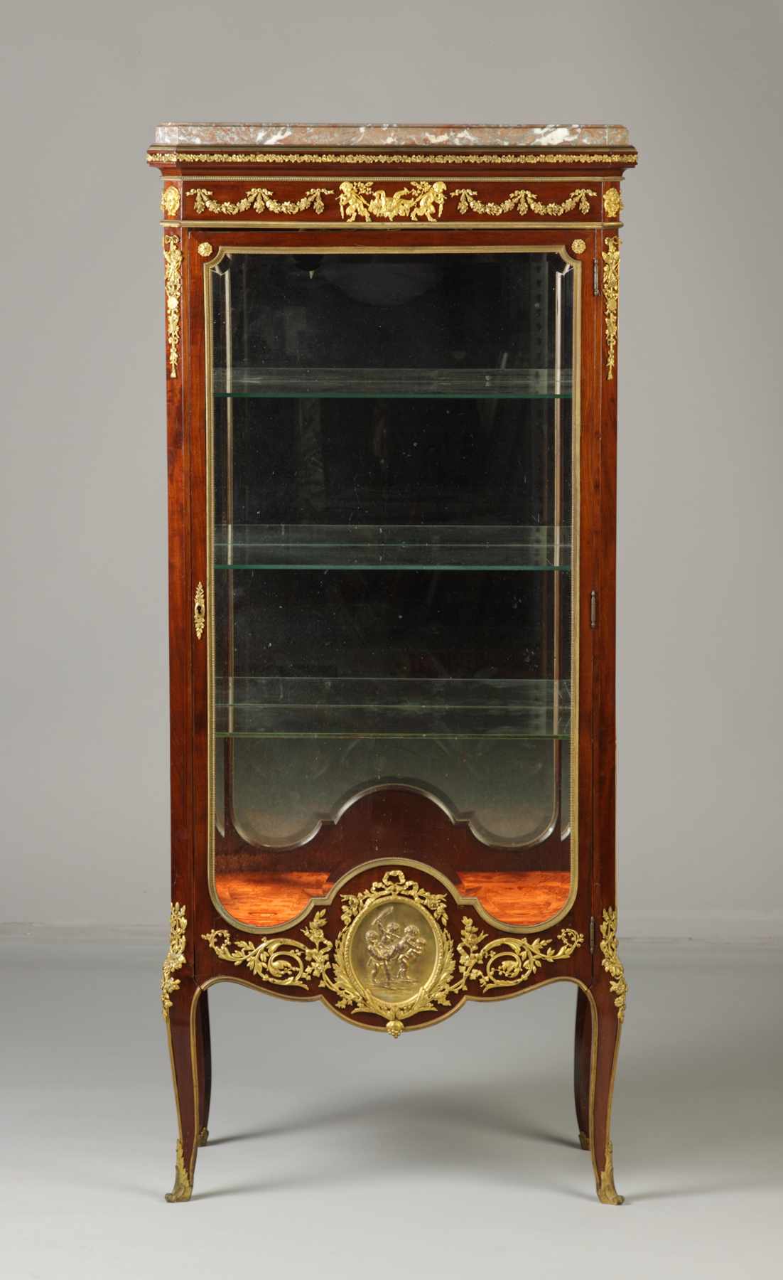 Appraisal: Sgn F Linke Vitrine Mahogany case with fine fire gilt