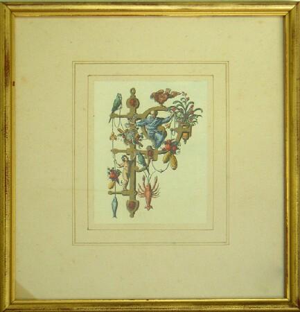 Appraisal: Colored Print together with a Coat of Arms and an