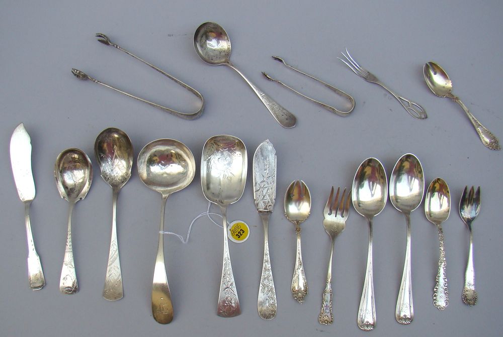 Appraisal: ASSORTED STERLING SILVER FLATWARE PIECES By various makers Includes two