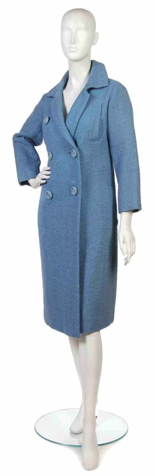 Appraisal: A Christian Dior Couture Blue Tweed Coat Labeled Christian Dior