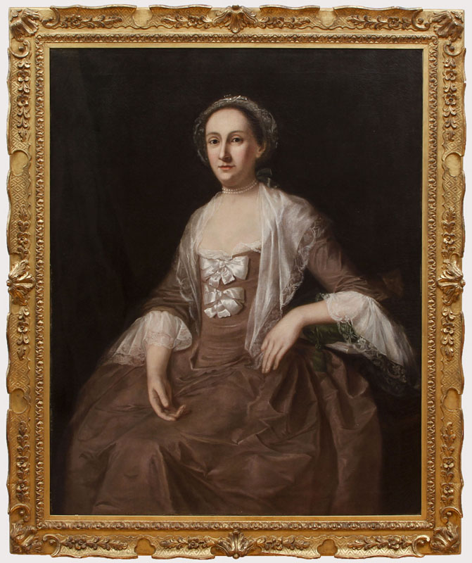 Appraisal: AMERICAN SCHOOL PORTRAIT OF MRS THOMAS CRANSTON Oil on canvas