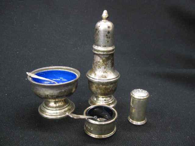 Appraisal: Sets of Sterling Silver Open Salt Peppershakers individual set and