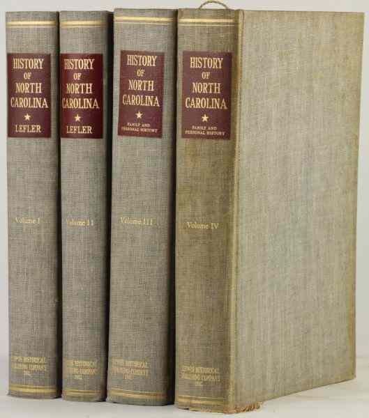 Appraisal: Lefler Hugh T HISTORY OF NORTH CAROLINA New York Lewis