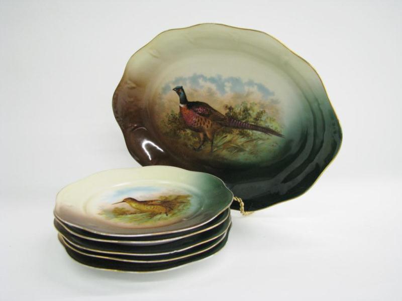 Appraisal: Z S Co Bavaria Mignon Pheasant Set including '' long