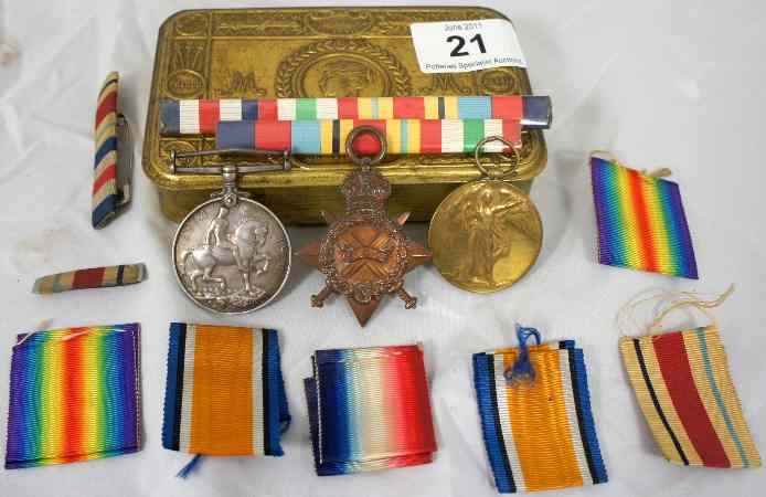 Appraisal: Set of First World War Military Medals awarded to PTE