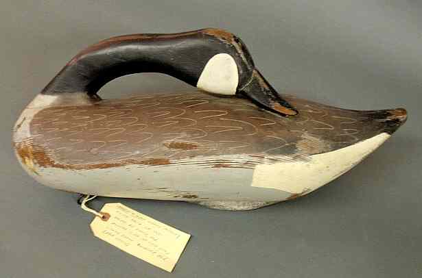 Appraisal: Preening goose decoy by Madison Mitchell c with original paint