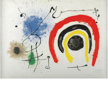 Appraisal: Joan Mir UNTITLED M Color lithograph Estimate -