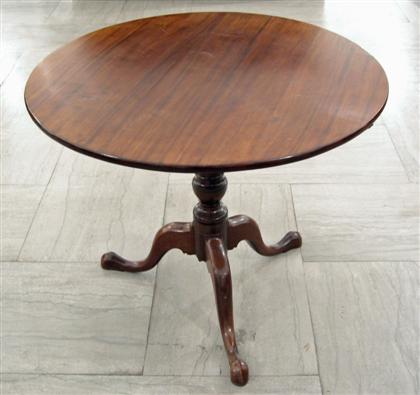 Appraisal: George III mahogany tilt-top tea table The plain circular top