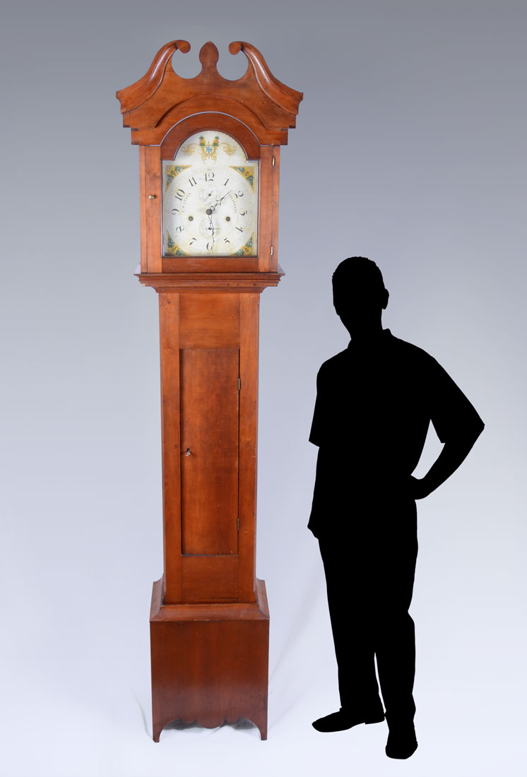 Appraisal: LUMAN WATSON CINCINNATI TALL CASE CLOCK Cherry tall case clock