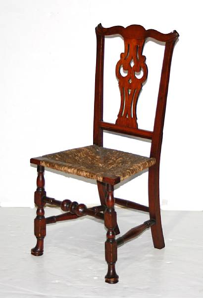 Appraisal: A Federal cherry rush seat side chair