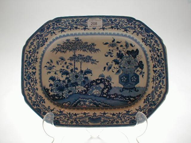 Appraisal: A thC Staffordshire Semi China meat platter of canted oblong