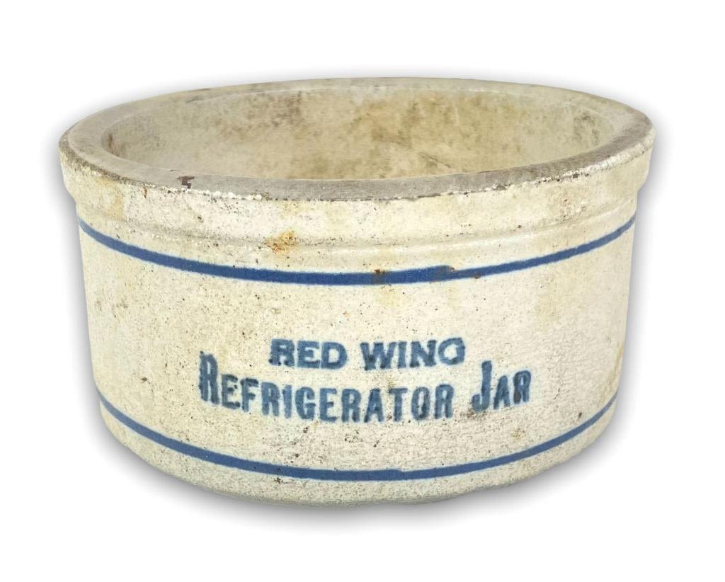 Appraisal: Vintage Red Wing Refrigerator JarRust inside bowl Minor chips on