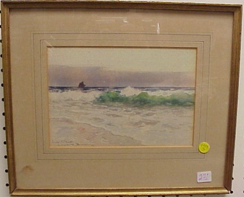 Appraisal: Alfred J Warne-Browne English - watercolor marine scene with crashing