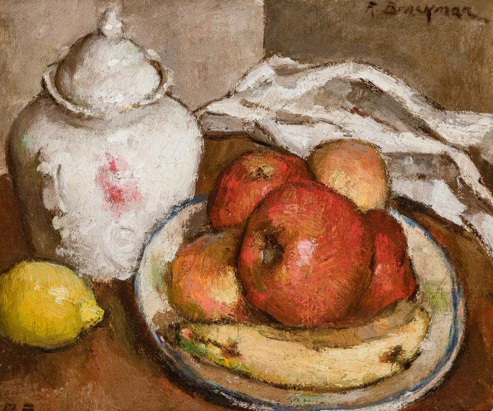 Appraisal: ROBERT BRACKMAN American Russian - Fruit oil on canvasboard signed