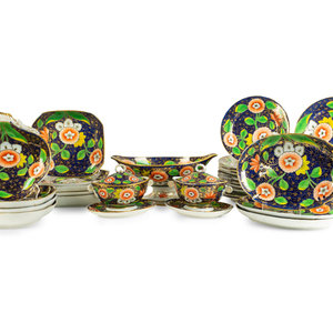 Appraisal: An English Coalport Porcelain Dessert Service CIRCA - comprising cabinet