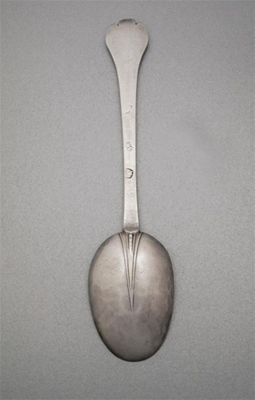 Appraisal: A Charles II spoon with a ribbed and beaded rattail